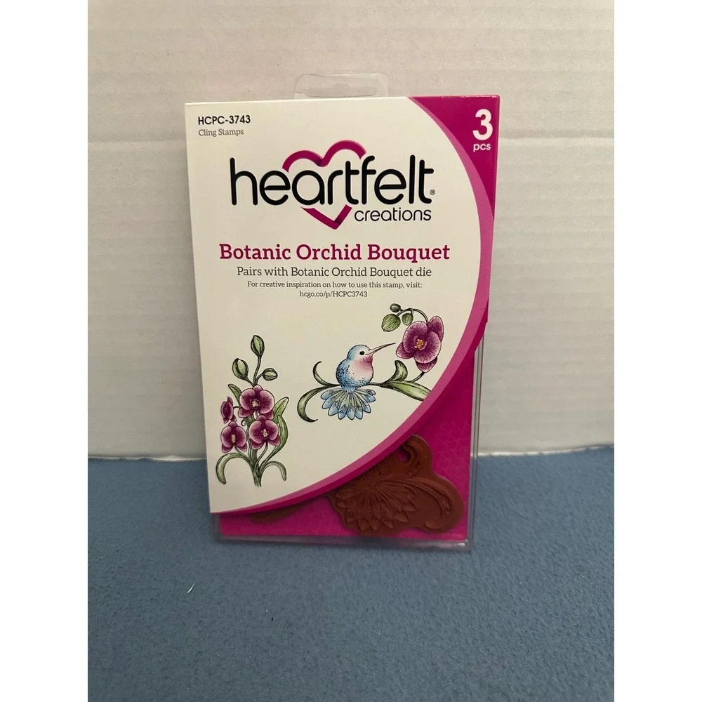 Heartfelt Creations Botanic Orchid Stamp & Die Set Lot HCPC-3743 3744 HCSD1-2006